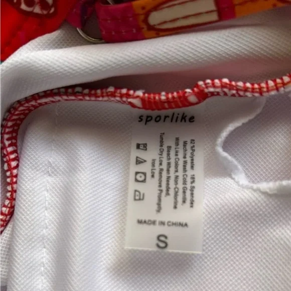 Sporlike One Piece Swimsuit Ruffle Straps Colorful New Size Small - Picture 7 of 7